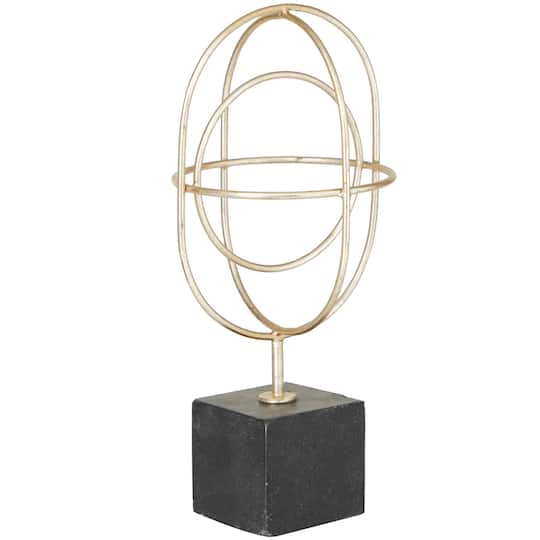 CosmoLiving by Cosmopolitan Gold Marble Contemporary Sculpture